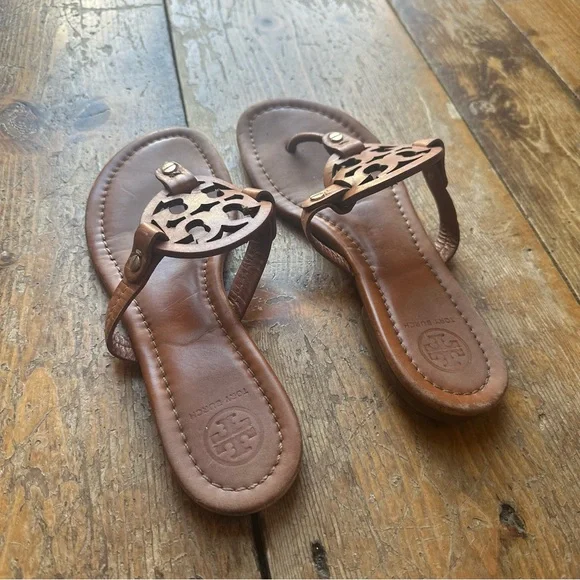 Tory Burch Brown Leather Sandals - Picture 2 of 3